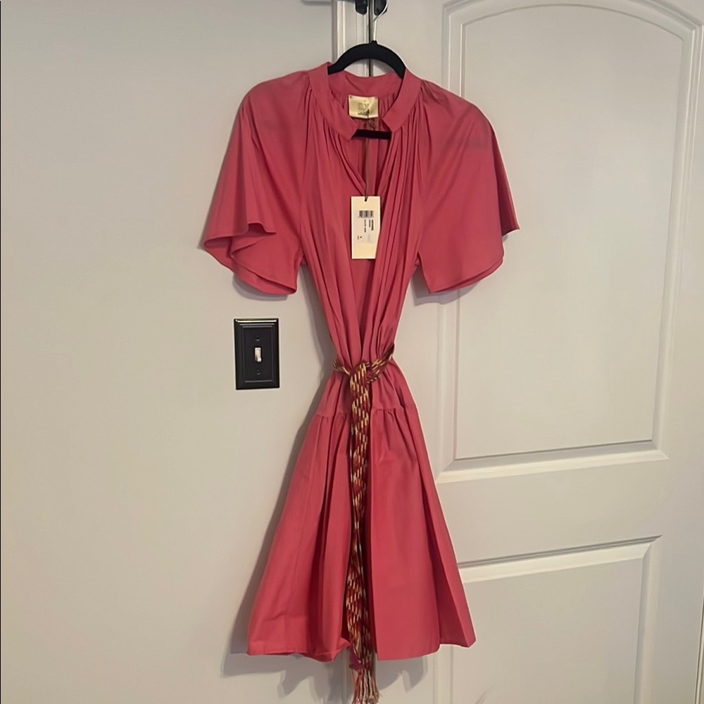 DX Collection Pink Midi Sundress with Dolman Sleeves